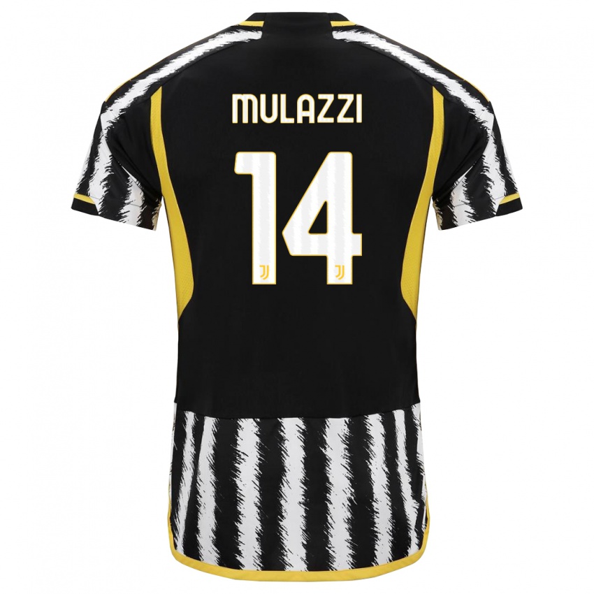 Kinder Gabriele Mulazzi #14 Schwarz-Weiss Heimtrikot Trikot 2023/24 T-Shirt Österreich