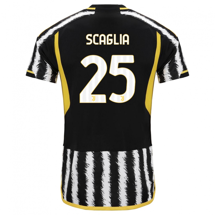 Kinder Simone Scaglia #25 Schwarz-Weiss Heimtrikot Trikot 2023/24 T-Shirt Österreich