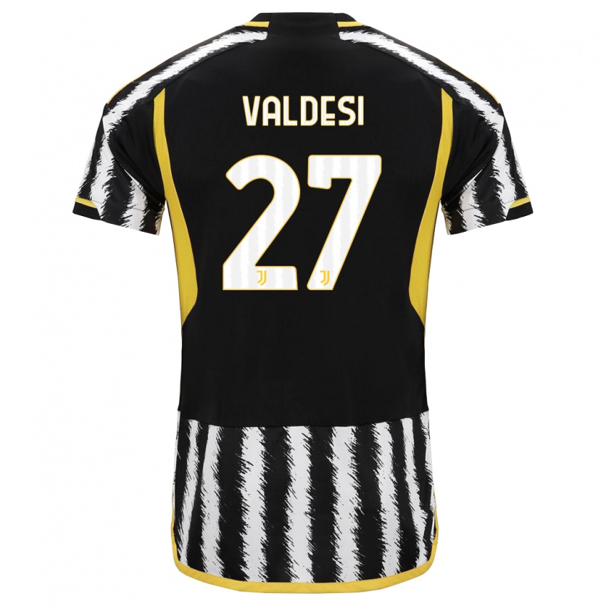 Kinder Andrea Valdesi #27 Schwarz-Weiss Heimtrikot Trikot 2023/24 T-Shirt Österreich