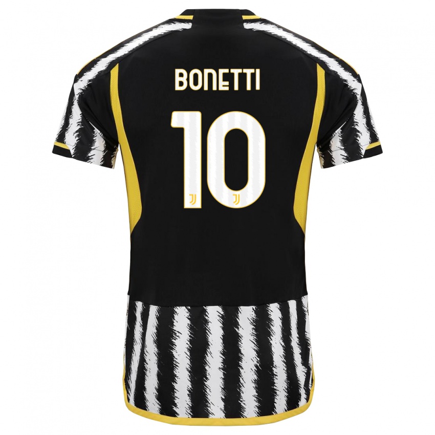 Kinder Andrea Bonetti #10 Schwarz-Weiss Heimtrikot Trikot 2023/24 T-Shirt Österreich