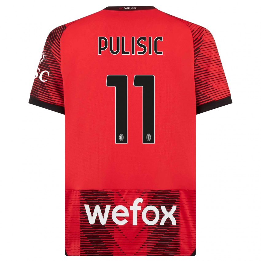 Kinder Christian Pulisic #11 Rot Schwarz Heimtrikot Trikot 2023/24 T-Shirt Österreich