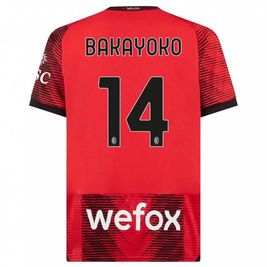 Kinder Tiemoue Bakayoko #14 Rot Schwarz Heimtrikot Trikot 2023/24 T-Shirt Österreich