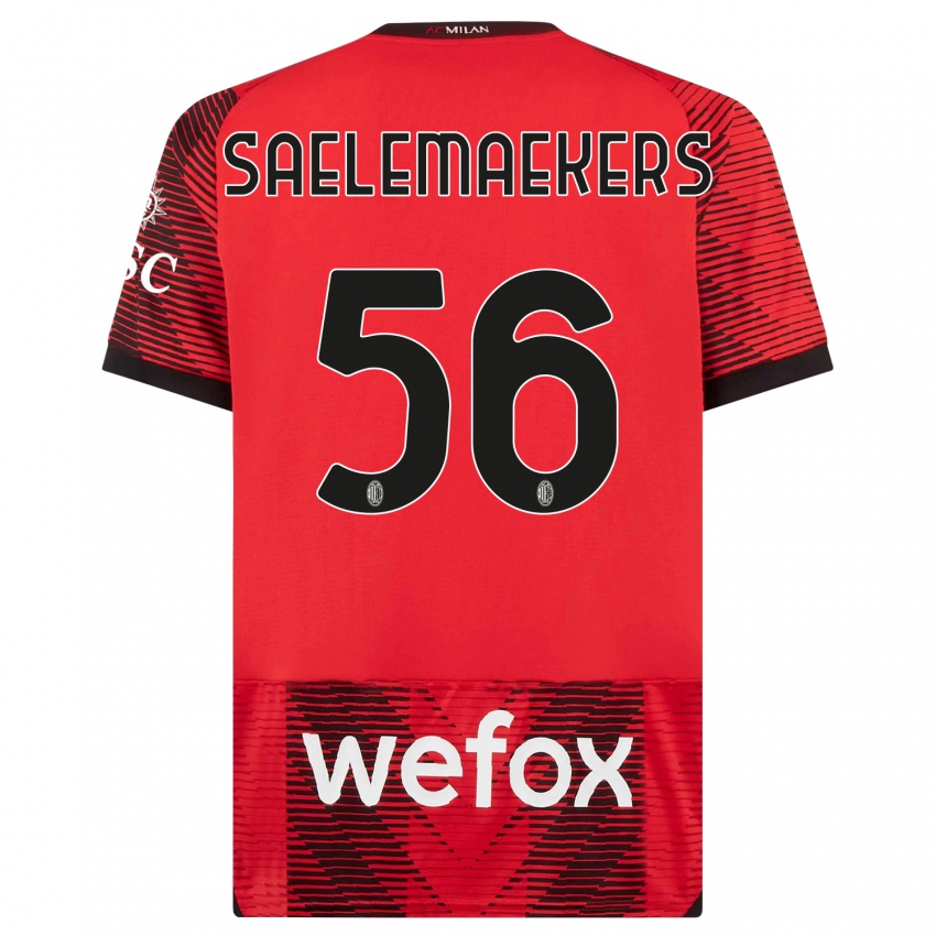 Kinder Alexis Saelemaekers #56 Rot Schwarz Heimtrikot Trikot 2023/24 T-Shirt Österreich