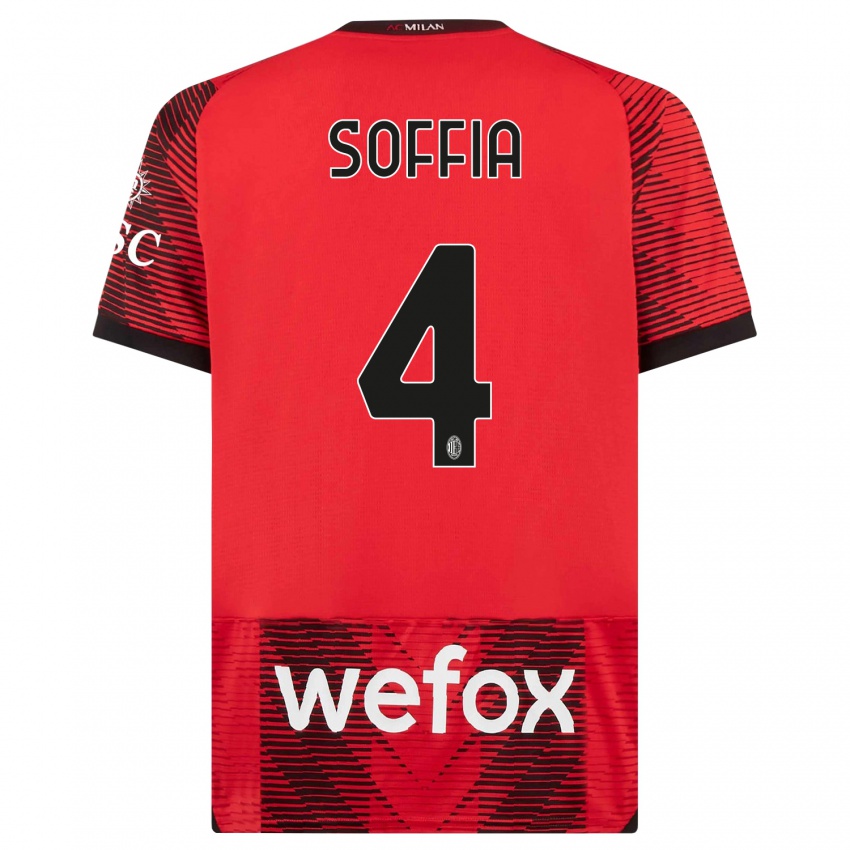 Kinder Angelica Soffia #4 Rot Schwarz Heimtrikot Trikot 2023/24 T-Shirt Österreich