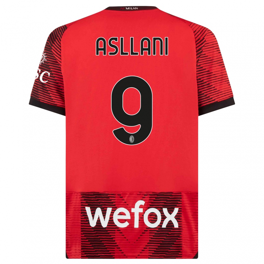 Kinder Kosovare Asllani #9 Rot Schwarz Heimtrikot Trikot 2023/24 T-Shirt Österreich