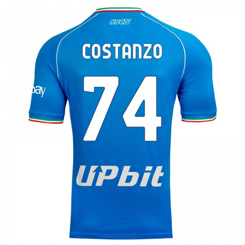 Kinder Davide Costanzo #74 Himmelblau Heimtrikot Trikot 2023/24 T-Shirt Österreich