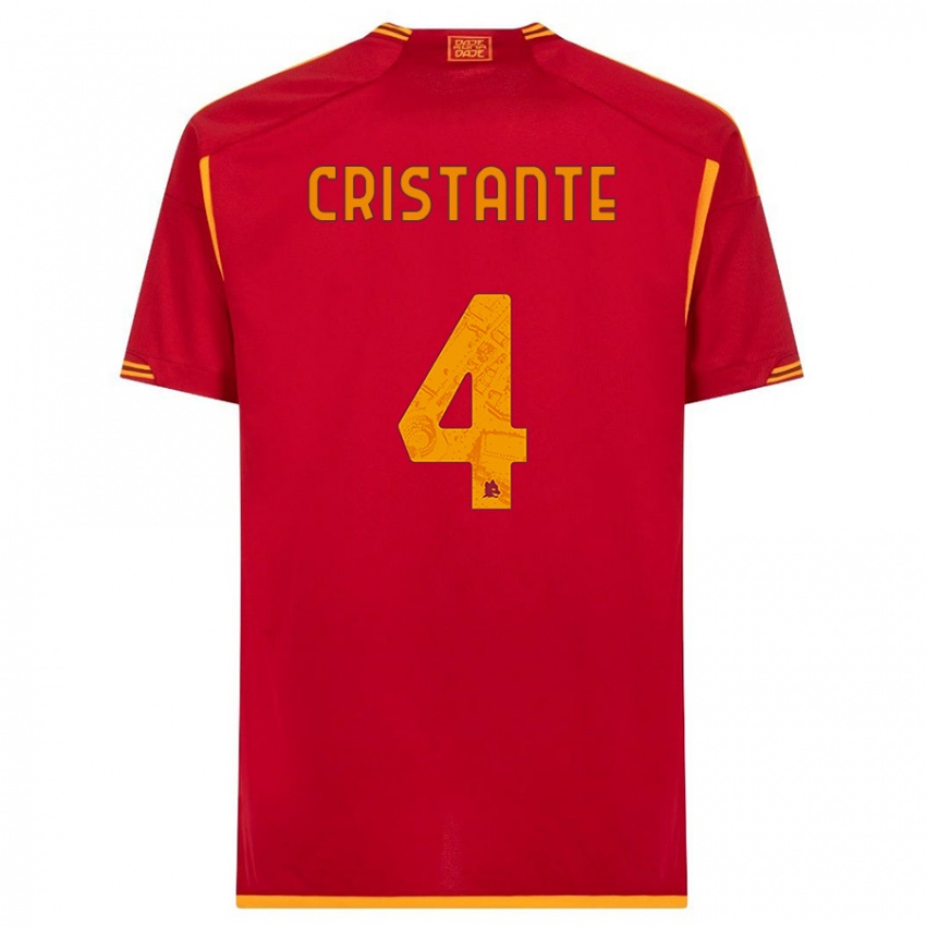 Kinder Bryan Cristante #4 Rot Heimtrikot Trikot 2023/24 T-Shirt Österreich