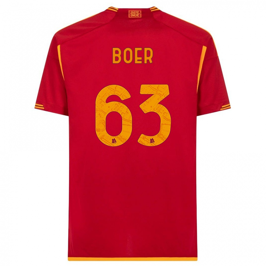 Kinder Pietro Boer #63 Rot Heimtrikot Trikot 2023/24 T-Shirt Österreich
