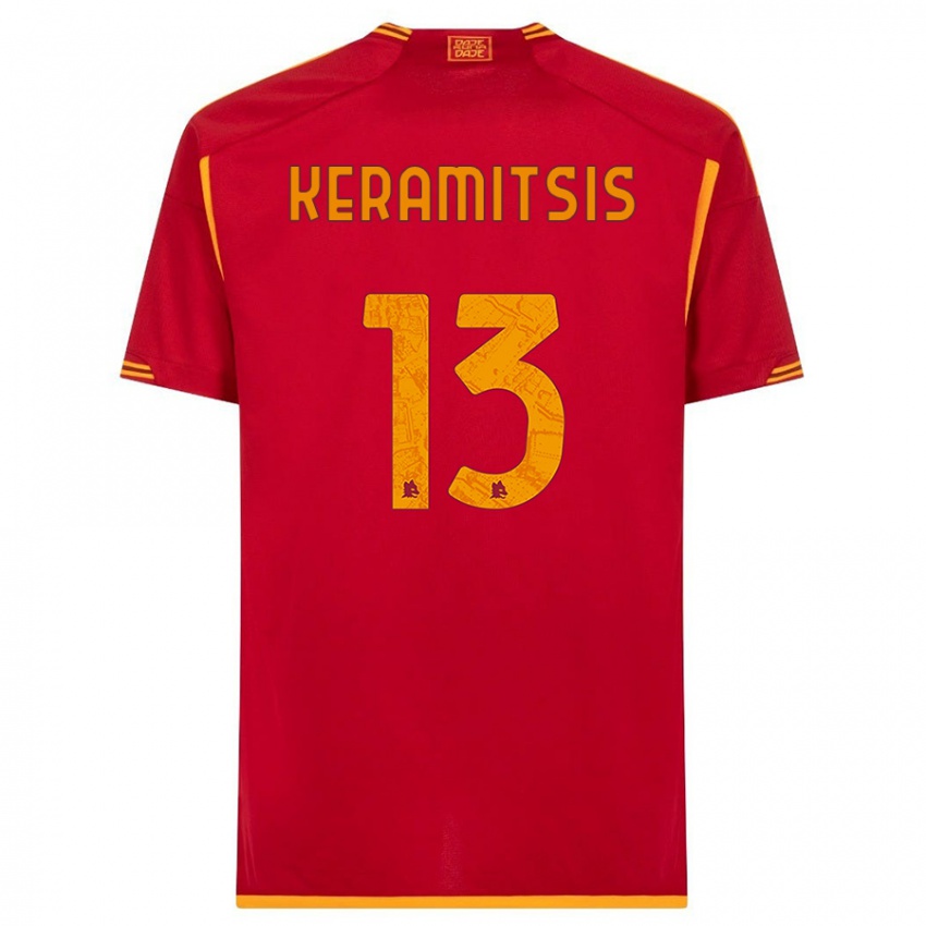 Kinder Dimitrios Keramitsis #13 Rot Heimtrikot Trikot 2023/24 T-Shirt Österreich