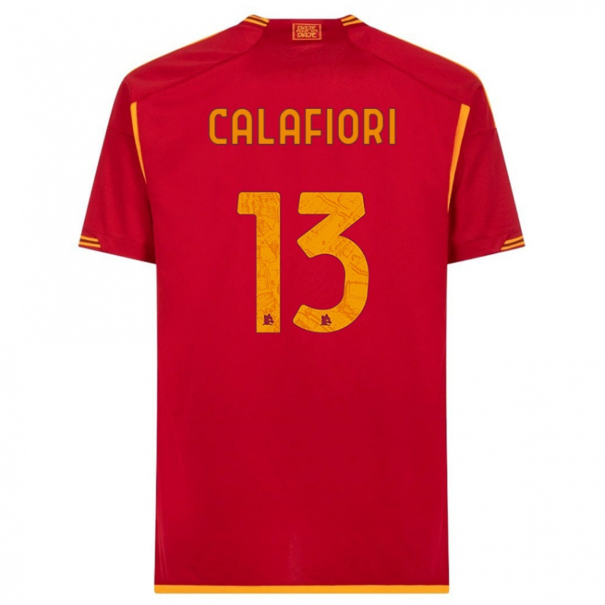 Kinder Riccardo Calafiori #13 Rot Heimtrikot Trikot 2023/24 T-Shirt Österreich