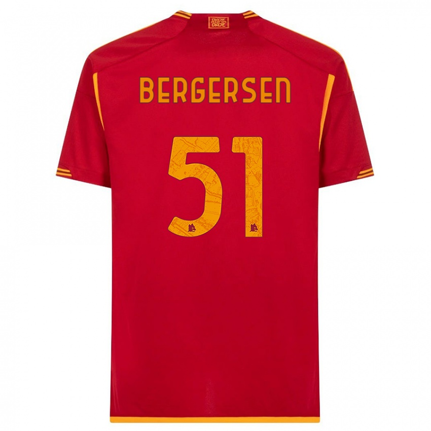 Kinder Mina Bergersen #51 Rot Heimtrikot Trikot 2023/24 T-Shirt Österreich