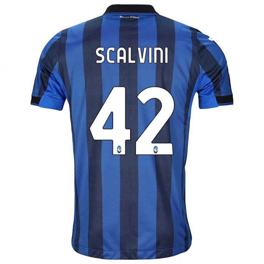 Kinder Giorgio Scalvini #42 Schwarz Blau Heimtrikot Trikot 2023/24 T-Shirt Österreich