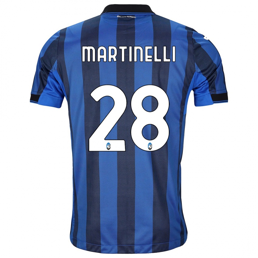 Kinder Gabriel Martinelli #28 Schwarz Blau Heimtrikot Trikot 2023/24 T-Shirt Österreich