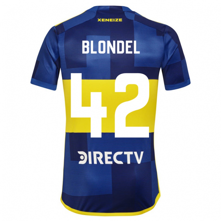 Kinder Lucas Blondel #42 Dunkelblau Gelb Heimtrikot Trikot 2023/24 T-Shirt Österreich