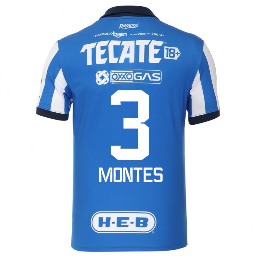 Kinder Cesar Montes #3 Blau Weiss Heimtrikot Trikot 2023/24 T-Shirt Österreich