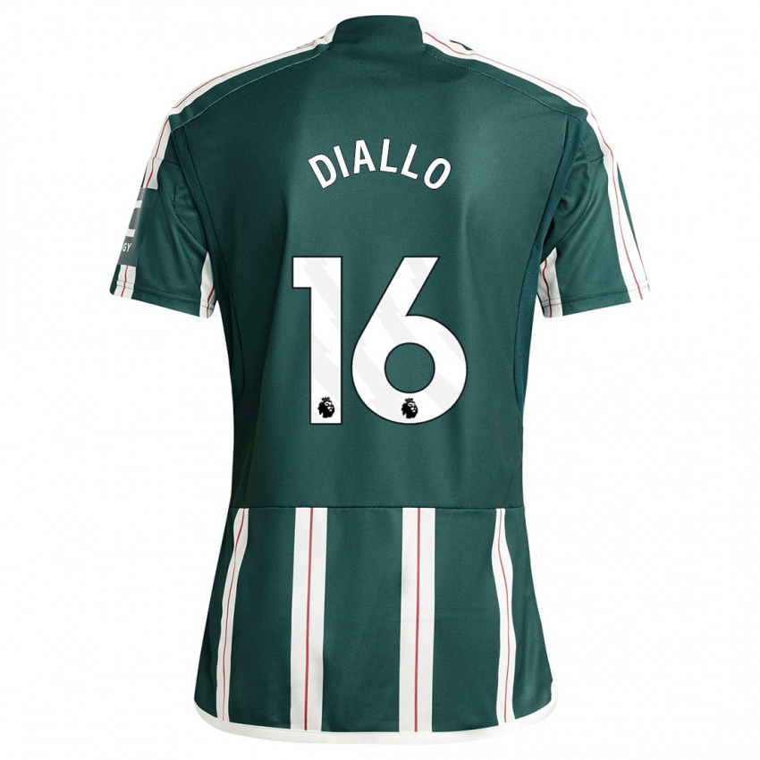 Kinder Amad Diallo #16 Dunkelgrün Auswärtstrikot Trikot 2023/24 T-Shirt Österreich