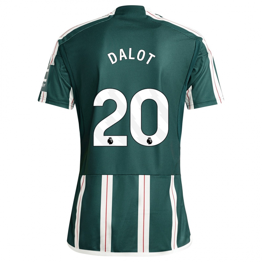 Kinder Diogo Dalot #20 Dunkelgrün Auswärtstrikot Trikot 2023/24 T-Shirt Österreich