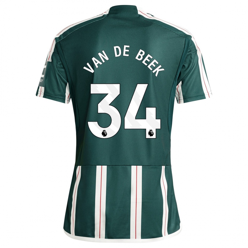 Kinder Donny Van De Beek #34 Dunkelgrün Auswärtstrikot Trikot 2023/24 T-Shirt Österreich