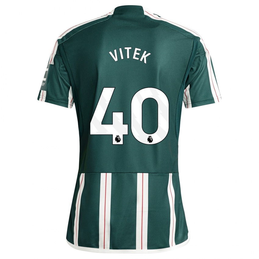 Kinder Radek Vitek #40 Dunkelgrün Auswärtstrikot Trikot 2023/24 T-Shirt Österreich