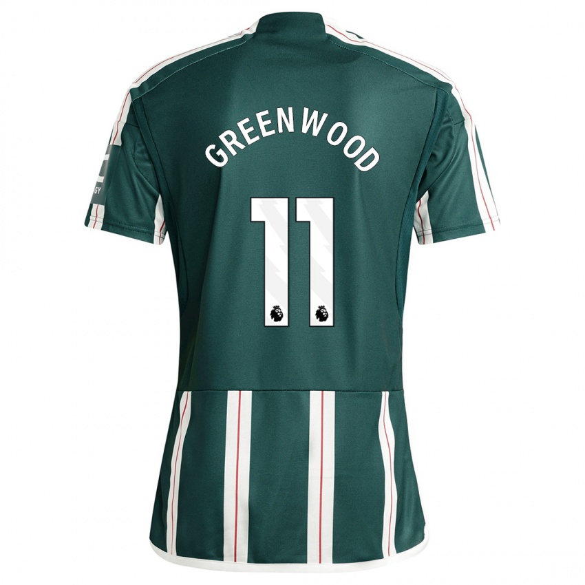 Kinder Mason Greenwood #11 Dunkelgrün Auswärtstrikot Trikot 2023/24 T-Shirt Österreich