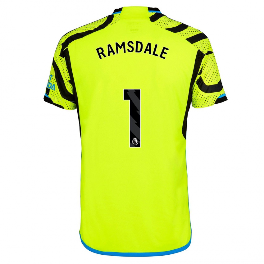Kinder Aaron Ramsdale #1 Gelb Auswärtstrikot Trikot 2023/24 T-Shirt Österreich