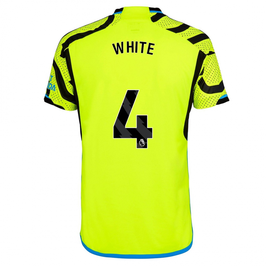 Kinder Ben White #4 Gelb Auswärtstrikot Trikot 2023/24 T-Shirt Österreich