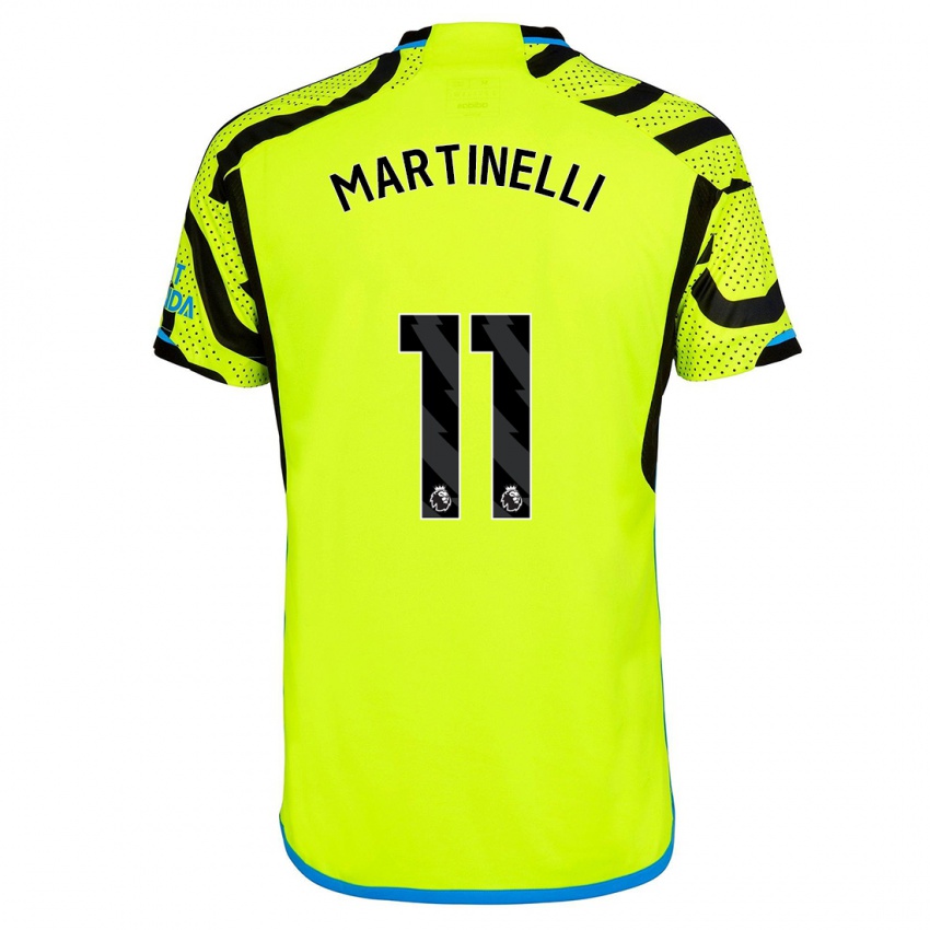 Kinder Gabriel Martinelli #11 Gelb Auswärtstrikot Trikot 2023/24 T-Shirt Österreich