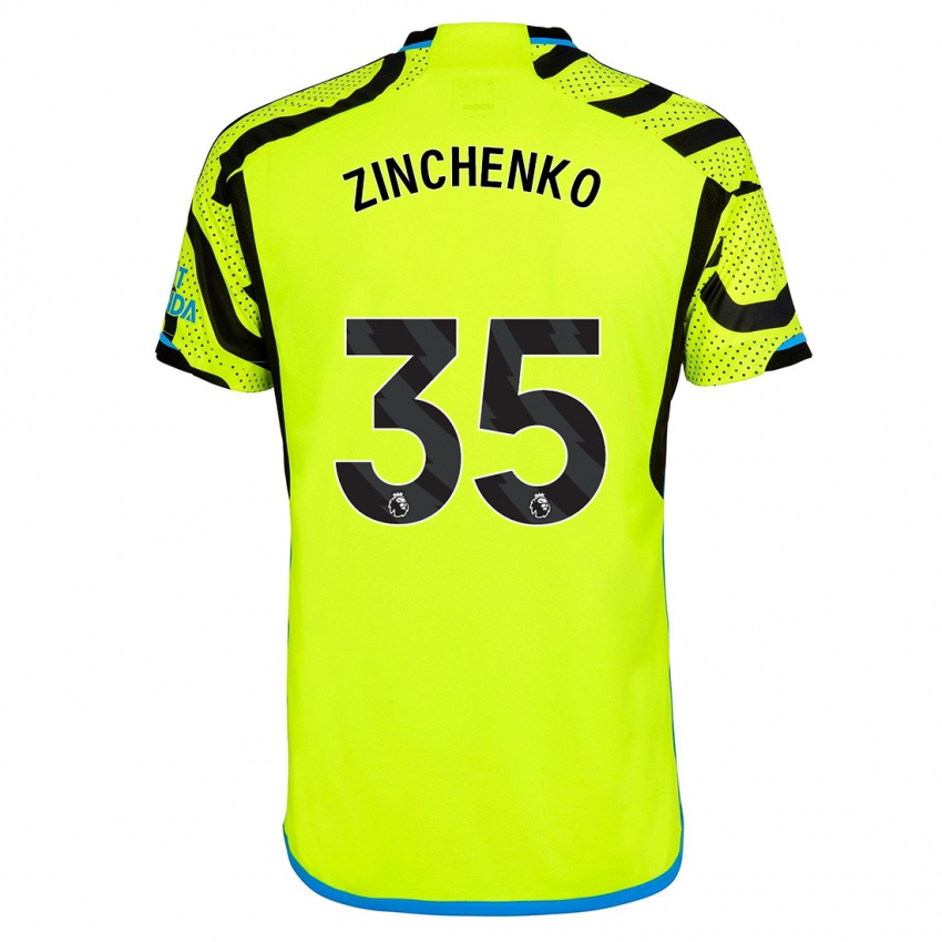 Kinder Oleksandr Zinchenko #35 Gelb Auswärtstrikot Trikot 2023/24 T-Shirt Österreich