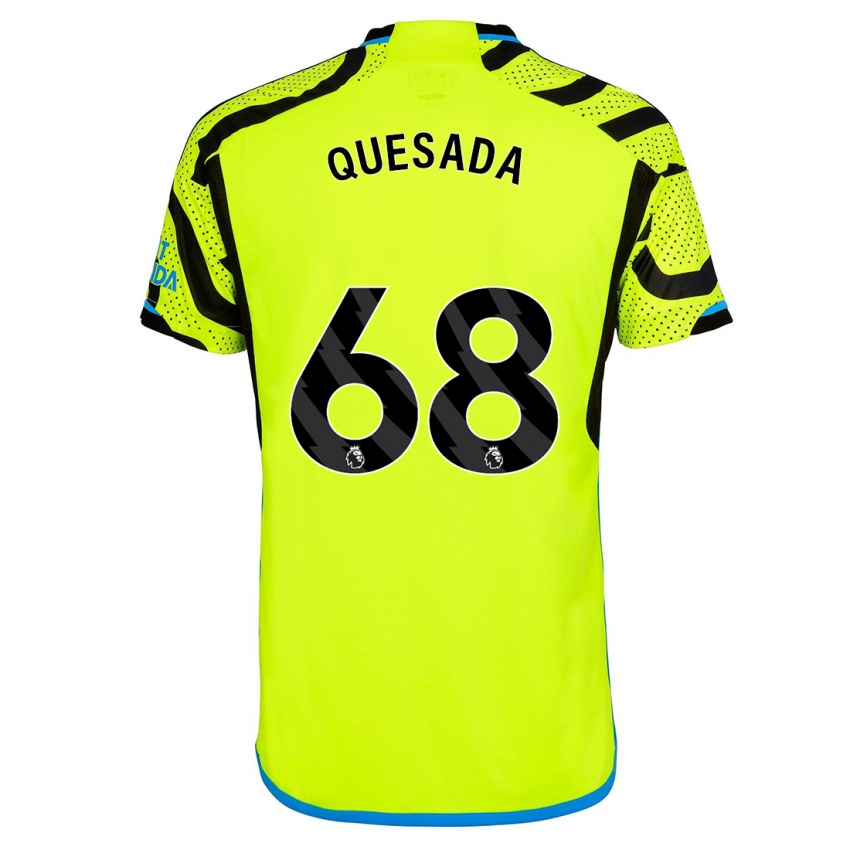 Kinder Elián Quesada #68 Gelb Auswärtstrikot Trikot 2023/24 T-Shirt Österreich