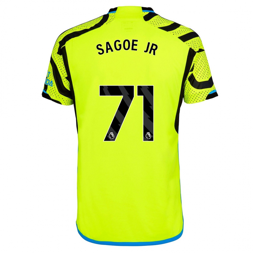 Kinder Charles Sagoe Jr #71 Gelb Auswärtstrikot Trikot 2023/24 T-Shirt Österreich