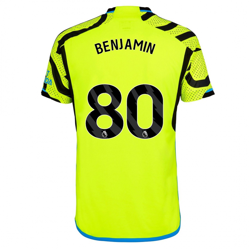 Kinder Omari Benjamin #80 Gelb Auswärtstrikot Trikot 2023/24 T-Shirt Österreich