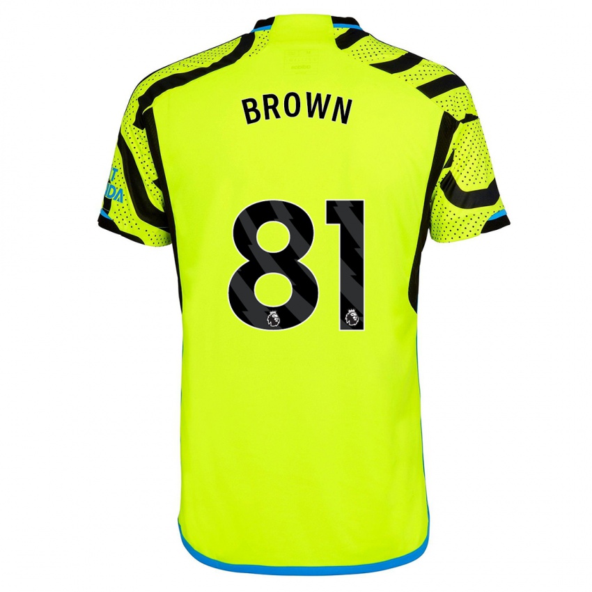 Kinder Luis Brown #81 Gelb Auswärtstrikot Trikot 2023/24 T-Shirt Österreich