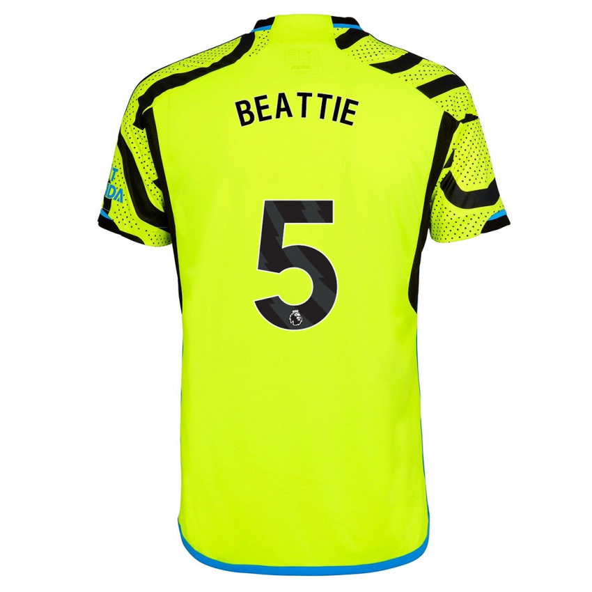 Kinder Jen Beattie #5 Gelb Auswärtstrikot Trikot 2023/24 T-Shirt Österreich