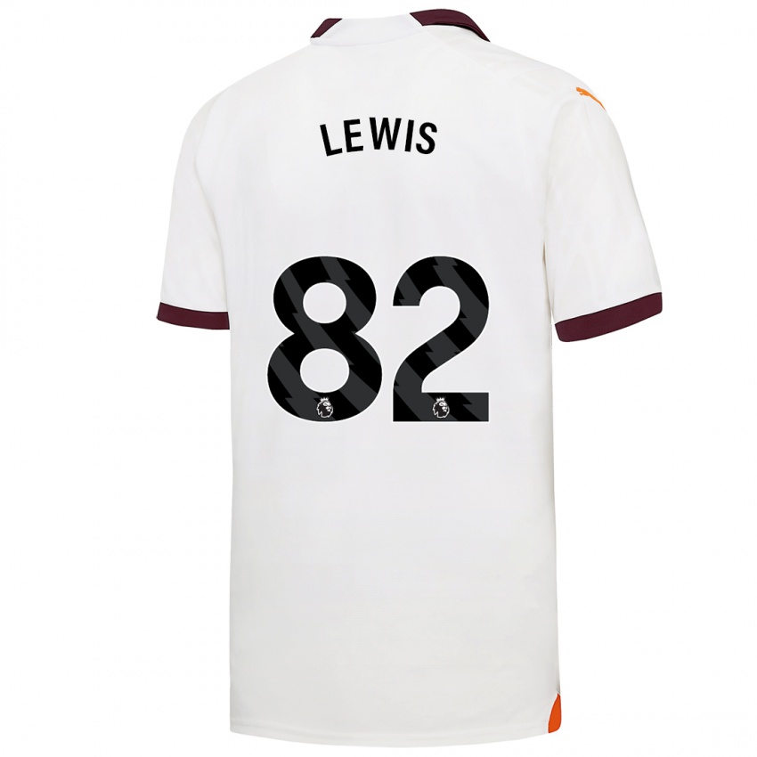 Kinder Rico Lewis #82 Weiß Auswärtstrikot Trikot 2023/24 T-Shirt Österreich