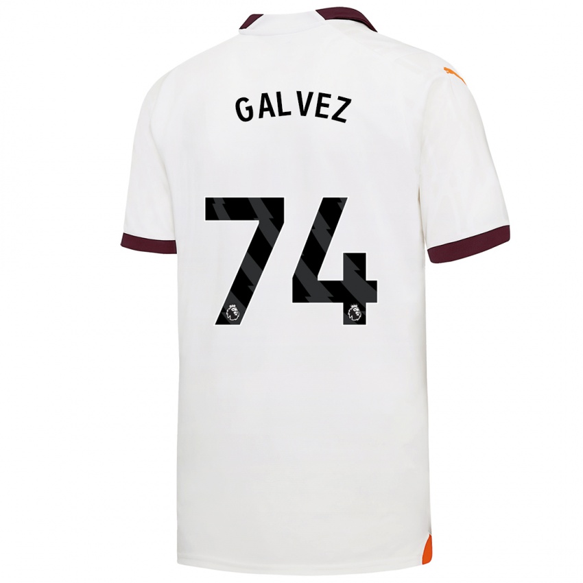 Kinder Tomas Galvez #74 Weiß Auswärtstrikot Trikot 2023/24 T-Shirt Österreich