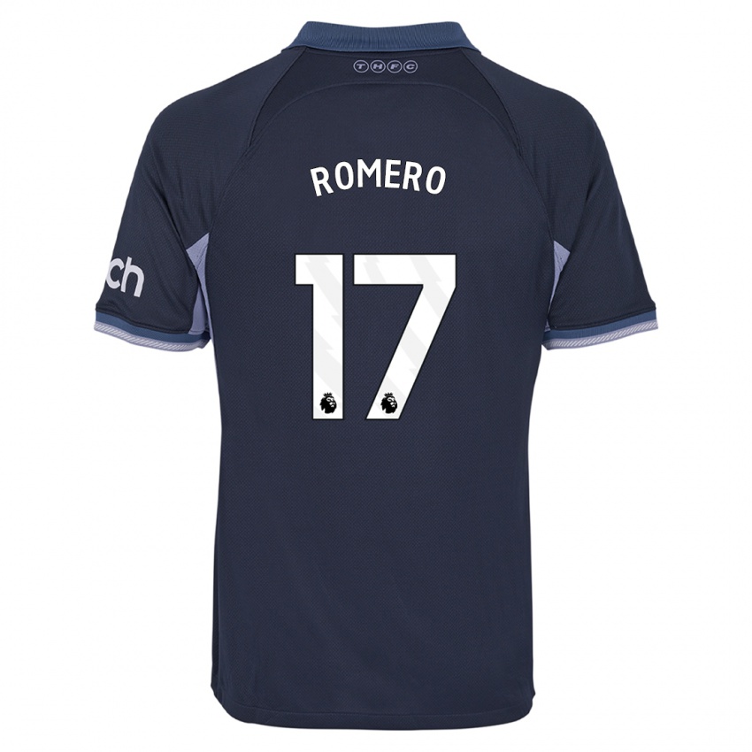 Kinder Cristian Romero #17 Dunkelblau Auswärtstrikot Trikot 2023/24 T-Shirt Österreich