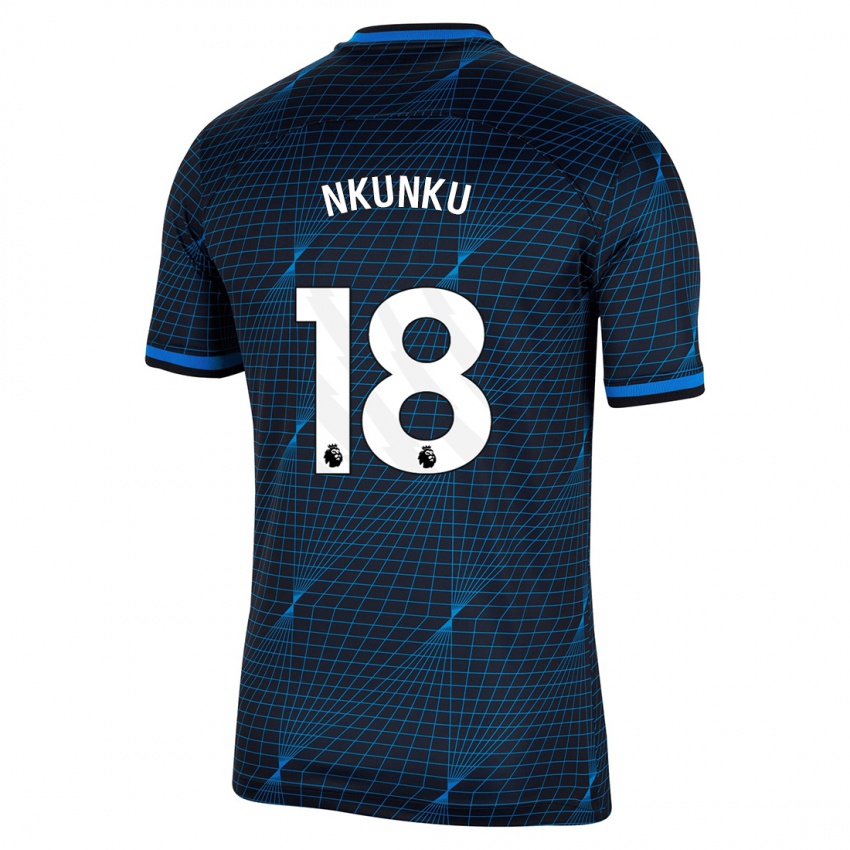 Kinder Christopher Nkunku #18 Dunkelblau Auswärtstrikot Trikot 2023/24 T-Shirt Österreich