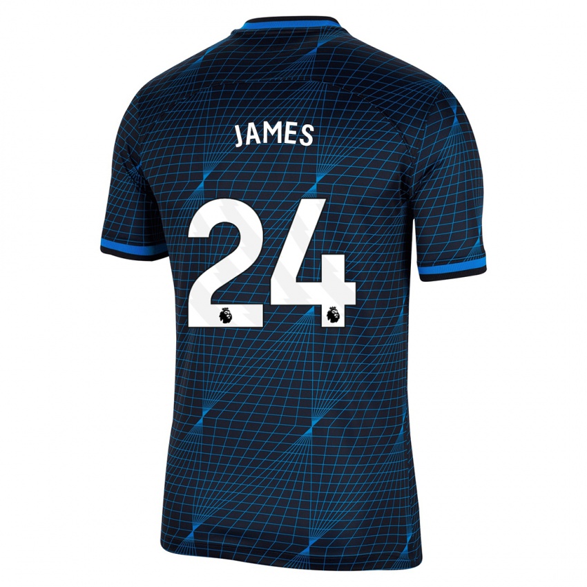 Kinder Reece James #24 Dunkelblau Auswärtstrikot Trikot 2023/24 T-Shirt Österreich