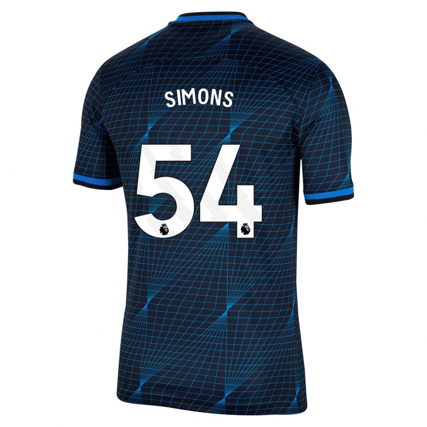 Kinder Xavier Simons #54 Dunkelblau Auswärtstrikot Trikot 2023/24 T-Shirt Österreich