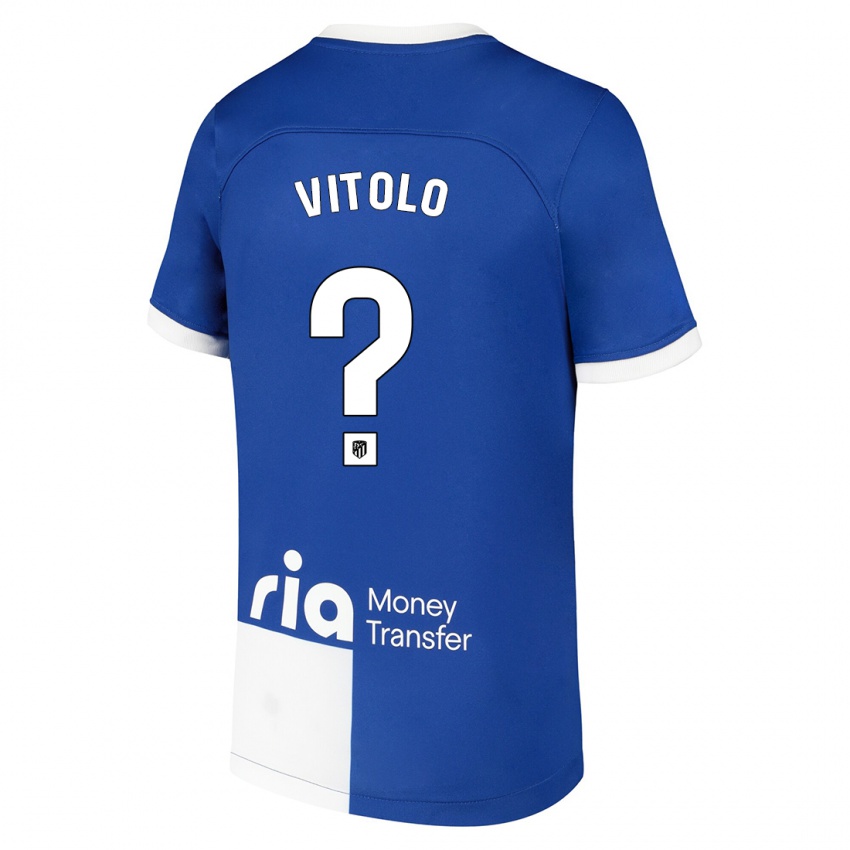 Kinder Vitolo #0 Blau Weiss Auswärtstrikot Trikot 2023/24 T-Shirt Österreich