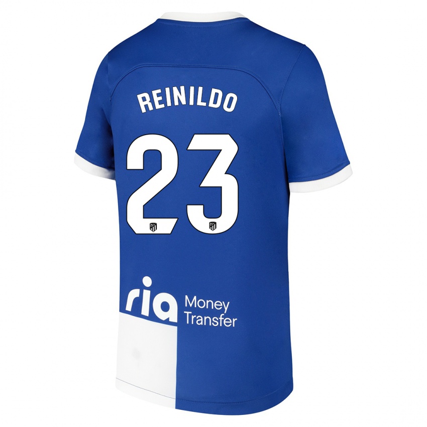 Kinder Reinildo Mandava #23 Blau Weiss Auswärtstrikot Trikot 2023/24 T-Shirt Österreich