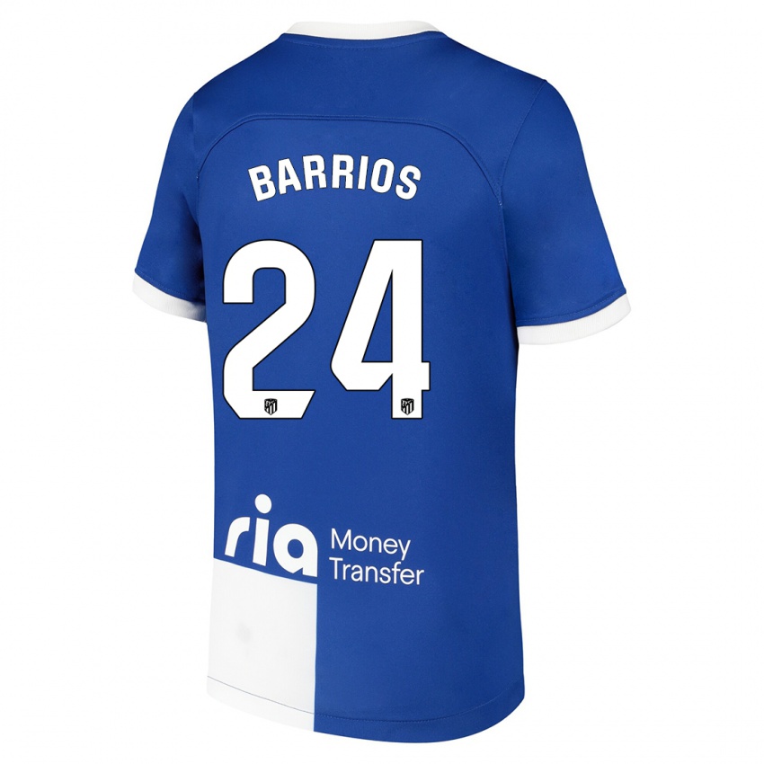 Kinder Pablo Barrios #24 Blau Weiss Auswärtstrikot Trikot 2023/24 T-Shirt Österreich