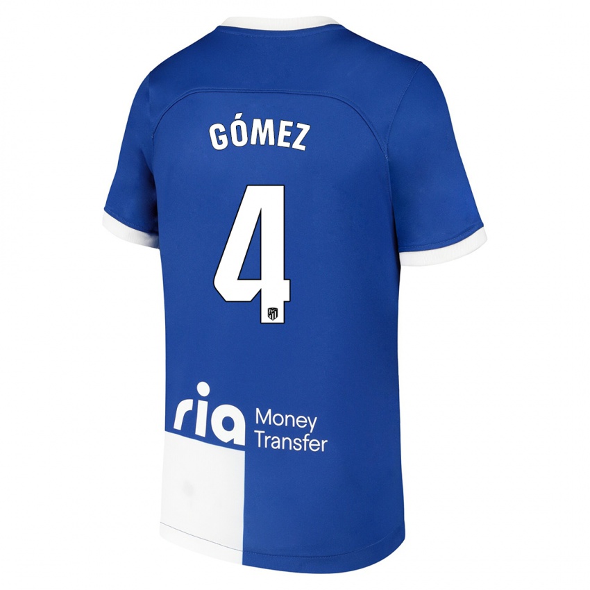 Kinder Mariano Gómez #4 Blau Weiss Auswärtstrikot Trikot 2023/24 T-Shirt Österreich