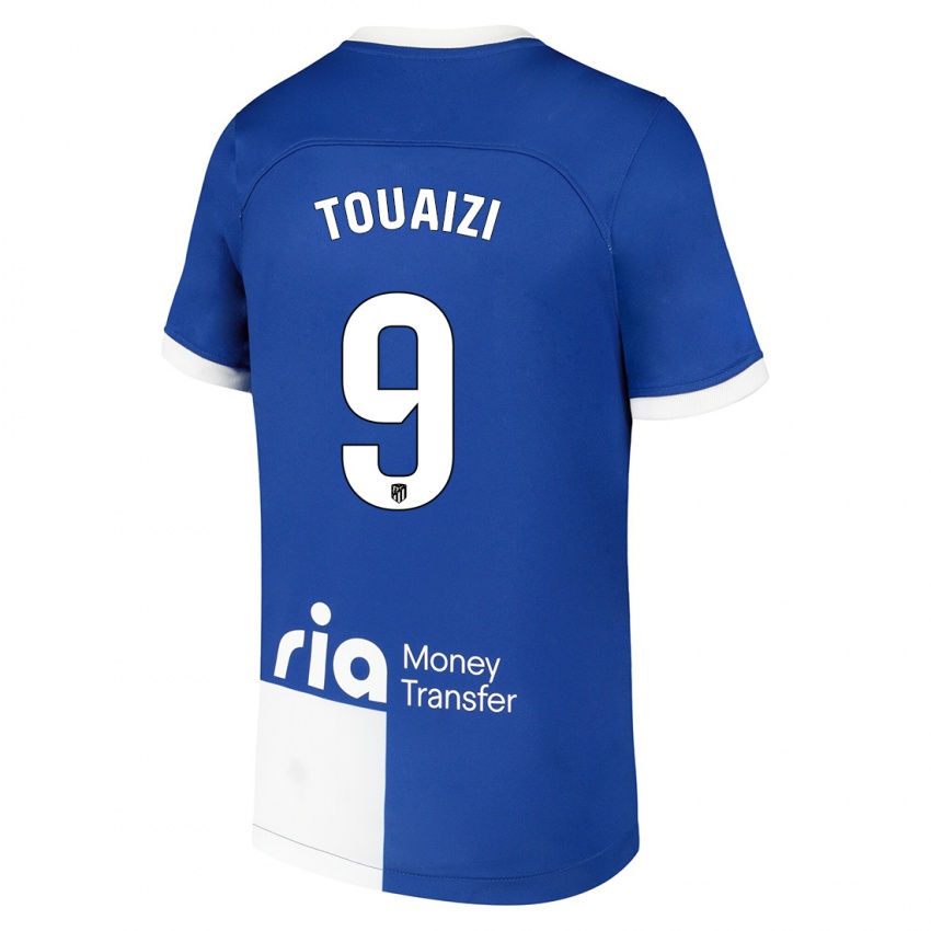 Kinder Nabil Touaizi #9 Blau Weiss Auswärtstrikot Trikot 2023/24 T-Shirt Österreich