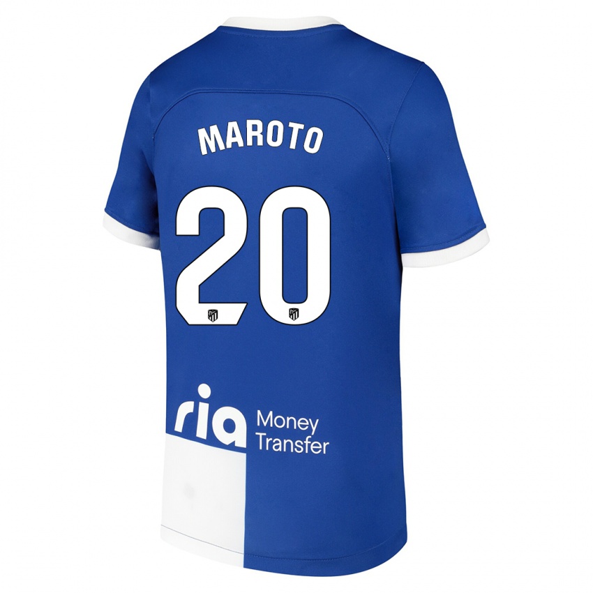 Kinder Mario Maroto #20 Blau Weiss Auswärtstrikot Trikot 2023/24 T-Shirt Österreich