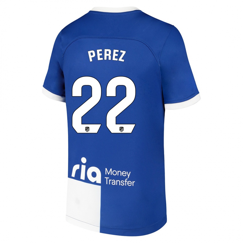 Kinder Pablo Pérez #22 Blau Weiss Auswärtstrikot Trikot 2023/24 T-Shirt Österreich