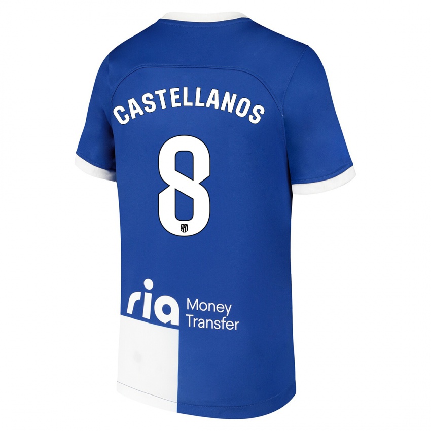 Kinder Jorge Castellanos #8 Blau Weiss Auswärtstrikot Trikot 2023/24 T-Shirt Österreich