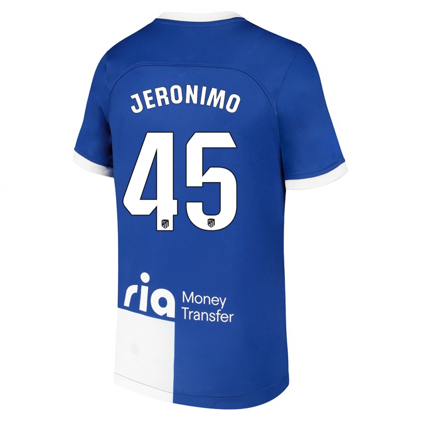 Kinder Isaiah Jeronimo #45 Blau Weiss Auswärtstrikot Trikot 2023/24 T-Shirt Österreich