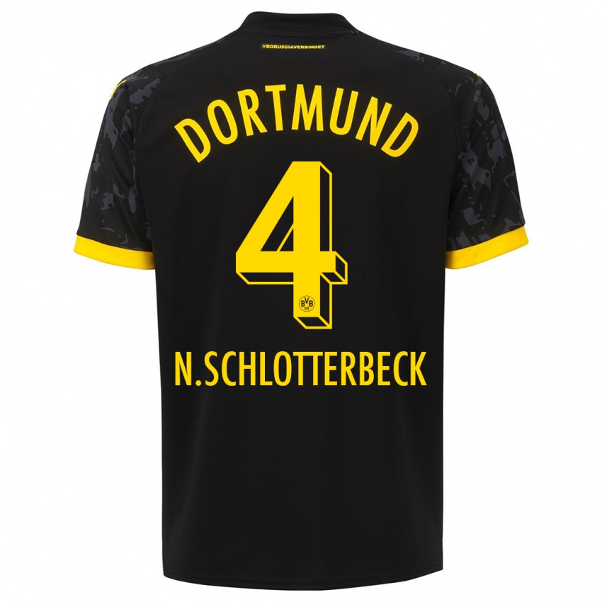 Kinder Nico Schlotterbeck #4 Schwarz Auswärtstrikot Trikot 2023/24 T-Shirt Österreich
