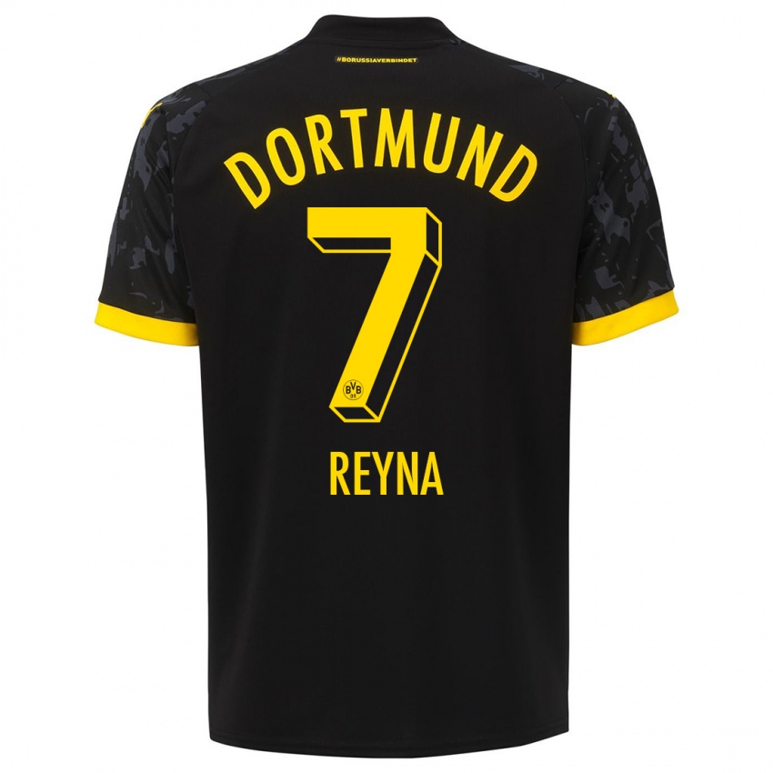 Kinder Giovanni Reyna #7 Schwarz Auswärtstrikot Trikot 2023/24 T-Shirt Österreich